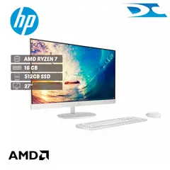 HP - All in One 27-CR0273LA AMD RYZEN 7 /RAM 16GB/ 512GB/27"/FREE/BLANCO