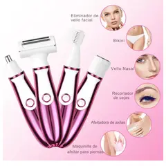 GENERICO - Depiladora Eléctrica Corporal 4 en 1 Mujer Recargable