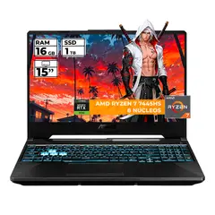 ASUS - PORTATIL GAMER TUF RYZEN 7 7445HS 16 GB RAM 1 TB SSD 15" FHD GEFORCE RTX 3050 4 GB NEGRO