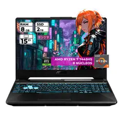 ASUS - PORTATIL GAMER TUF RYZEN 7 7445HS 8 GB RAM 2 TB SSD 15" FHD GEFORCE RTX 3050 4 GB NEGRO