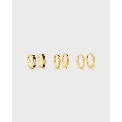 LUNAMAR - Set X3 Candongas Relieve Negro