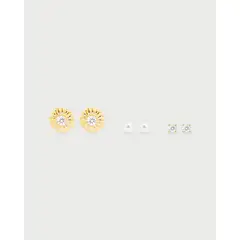 LUNAMAR - Set X3 Aretes Girasol