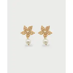 LUNAMAR - Aretes Perla Floral Miyuki