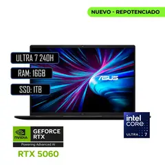 ASUS - PORTATIL V3607VM Core 7 240H 16GB DDR5 1TB SSD 16 WUXGA RTX 5060 8GB Black