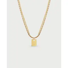 LUNAMAR - Collar Doble Entrelazado - Acero Inoxidable