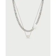 LUNAMAR - Collar Doble Silver - Acero Inoxidable