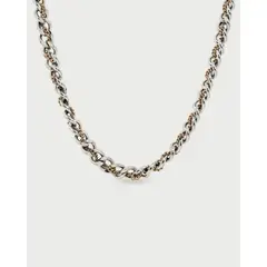 LUNAMAR - Collar Entrelazado Oro Y Plata - Acero Inoxidable