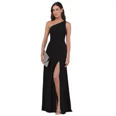 NEGRELI - Vestido Largo Elegante Un Hombro Abertura Lateral Fiesta Gala NEGREL