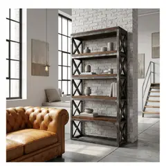 22 GRADOS DECORACION - Estante Aire En Roble y Metal 100cm x 40cm