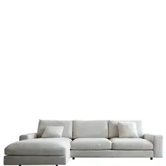 GENERICO - Juego de Sala esquinero Sofá en L Tiffany Bremmer Moderno Blanco