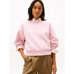TOMMY HILFIGER - Saco rosado con logo corp moderno