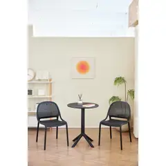 RTA DESIGN - Silla Tolondo, Color Negro, Con espaldar redondo transpirable y diseño minimalista