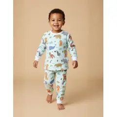 LAPU KIDS - Pijama 2p térmica Mini Zoo Blue