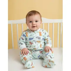 LAPU KIDS - Pijama Enteriza térmica Mini Zoo Blue