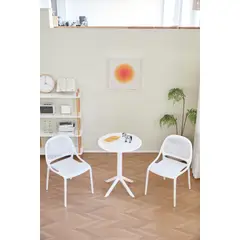 RTA DESIGN - Silla Tolondo, Color Blanco, Con espaldar redondo transpirable y diseño minimalista