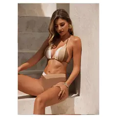 GENERAL - Vestido De Baño Mujer Moda Europea Bikini Cafe Alto