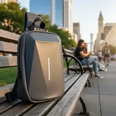 GENERICO - Bolso Pechera Antirrobo Rígido 31×22 cm Candado de Código + Puerto USB