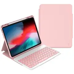 WIWU - Forro Funda con Teclado Compatible con iPad A16 2025 iPad 10.9 10° generación 2022 Rosada
