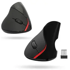 INNOVA - Mouse Vertical Ergonómico Jertech Jr321 Recargable Bluetooth + Usb Negro Negro