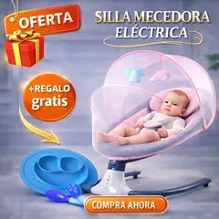 PREMIUM - SILLA ECEDORA ELECTRICA PARA BEBE COLOR GRIS MAS REGALO KIT ALIMENTACION