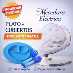 PREMIUM - SILLA MECEDORA CON MOSQUITERO Y MUSICA INCLUYE REGALO COLOR ROSA