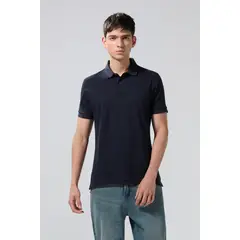 KOAJ - Camiseta azul intensa polo manga corta con botones Hombre