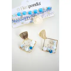 FLORIPONDIA - Aretes de Azul Cuadro