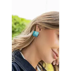 FLORIPONDIA - Aretes Azul Cuadrados