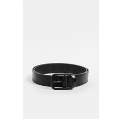 KOAJ - Cinturón masculino, unifaz negro con hebilla negra. Hombre