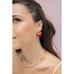 FLORIPONDIA - Aretes de Rojo Rubi.