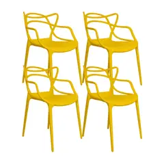 BOXBIT - Kit x4 Sillas Solna Tipo Master Amarillas