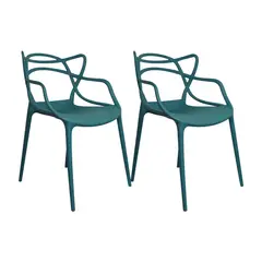 BOXBIT - Kit por 2 Silla Solna Tipo Master Jardín - Azul Petróleo