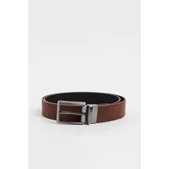 KOAJ - Cinturón masculino, café doble faz Hombre