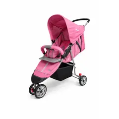 GENERICO - Coche Paseador para Bebé de 3 Ruedas Plegable con Canastilla Rosa