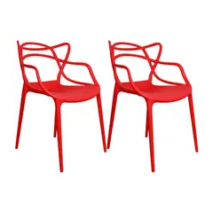 BOXBIT - Kit por 2 Silla Solna Tipo Master Jardín - Rojo