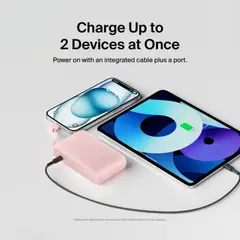 BELKIN - Batería Externa 10K 20W cable integrado USB-C Rosado