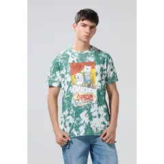 KOAJ - Camiseta crema tie dye cuello redondo de Hora de Aventu Hombre