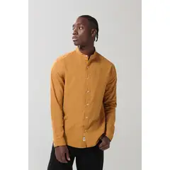 KOAJ - Camisa cuello nerú unicolor en algodón con manga larga Hombre