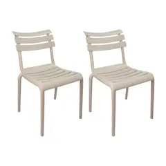 BOXBIT - Set de 2 Sillas Exterior Venecia Sin Brazos - Beige
