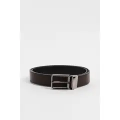 KOAJ - Cinturón masculino, marrón doble faz. Hombre