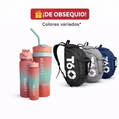 GENERICO - Set De Termos Deportivos 3 En 1 Incluye Maleta T60 De Obsequio Para Gym Viaje Uso Diario RA