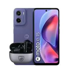 MOTOROLA - Celular E15 2Gb Ram 64Gb 4G Morado + Audifonos Lamborghini