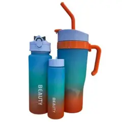 GENERICO - Set De Termos Deportivos 3 En 1 Incluye Maleta T60 De Obsequio Para Gym Viaje Uso Diario AN