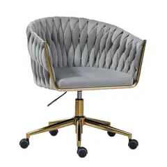 MOBLIHOUSE - Silla De Oficina Golden Moderna Giratoria 360° Con Ruedas y Altura Ajustable