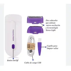 YESS - Depiladora Facial Mujer Yes Finishing Touch Removedor de Vello Facial Portátil Sin Dolor Precisión Profesional