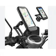 MOTOMO - Soporte Universal para Celular de Moto y Bicicleta con Ajuste 360° Antivibración Instalación Rápida en Manubrio