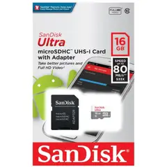 SANDISK - Memoria Micro SD Clase 10 Original16 Gb 80mb/s