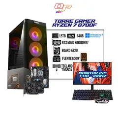 AMD - PC GAMER RYZEN 7 8700F / RTX 5050 8GB / 64GB RAM / 1.5TB SSD / MONITOR 22" 100HZ / WINDOWS 11
