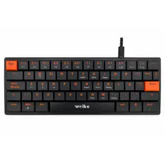 GENERICO - Teclado Mecánico 60% Weibo WB‑777 Switch Rojo, USB, Compacto Gamer