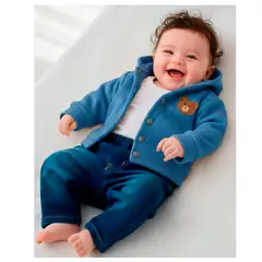 BABY KDS - Conjunto Bebe Niño 3 Piezas Azul - glotoncitos